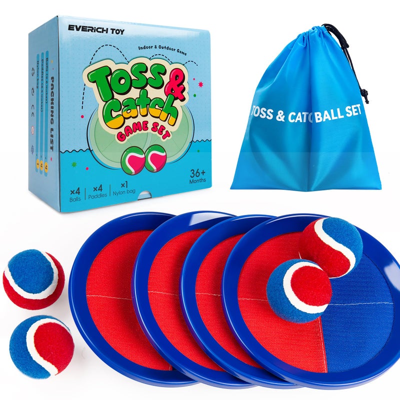 EVERICH TOY EVERICH Upgraded Toss and Catch Ball Game Set, Outdoor Games for Kids Toys, Stocking Stuffers for Family Games, Beach Pool Yard Outside Toys for Boys Girls 3 4 5 6 7 8-12 Years Old - Image 1